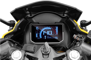Bluetooth connectivity on the LCD dash enables turn-by-turn navigation and the XMR also has a USB charger.